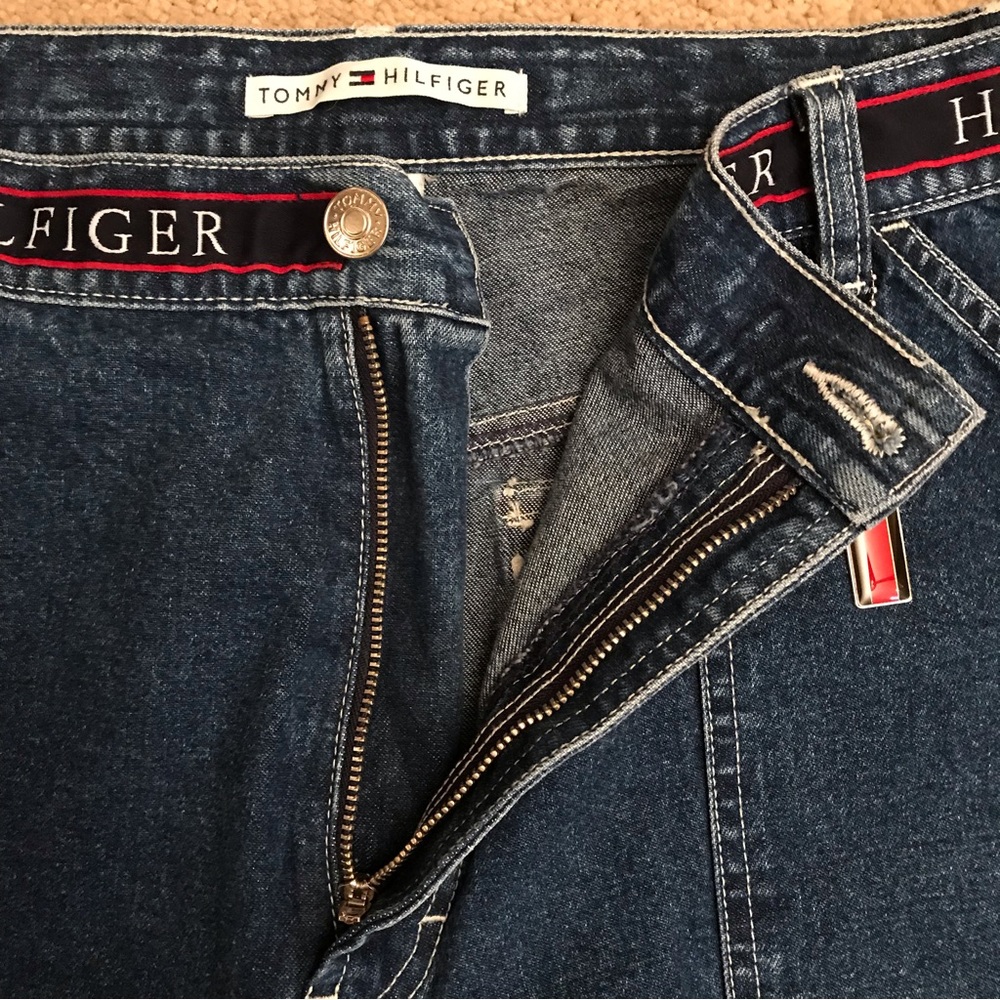 Tommy Hilfiger High-Rise Dark Blue Straight-Leg Jeans - Picture 8 of 13